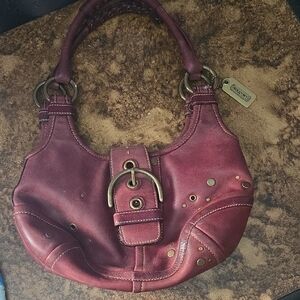 Coach Maroon Leather Shoulder Bag